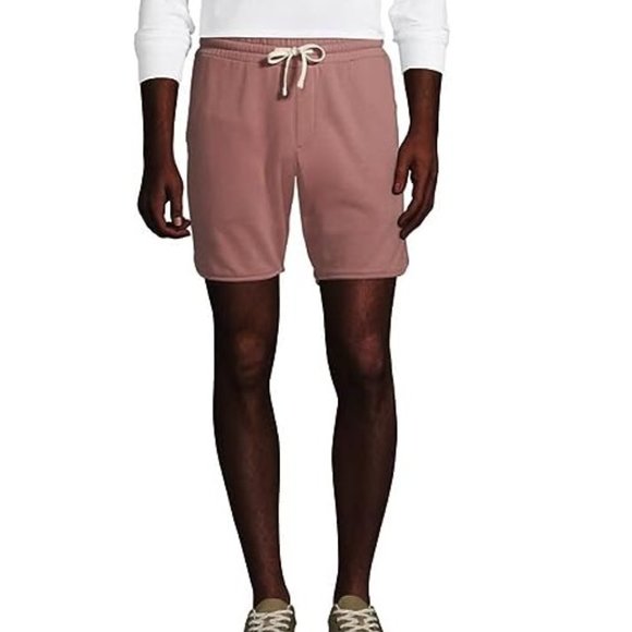NWT Lands' End Men's French Terry Drawstring Athletic Shorts Size M $50 DD800 - Picture 1 of 2